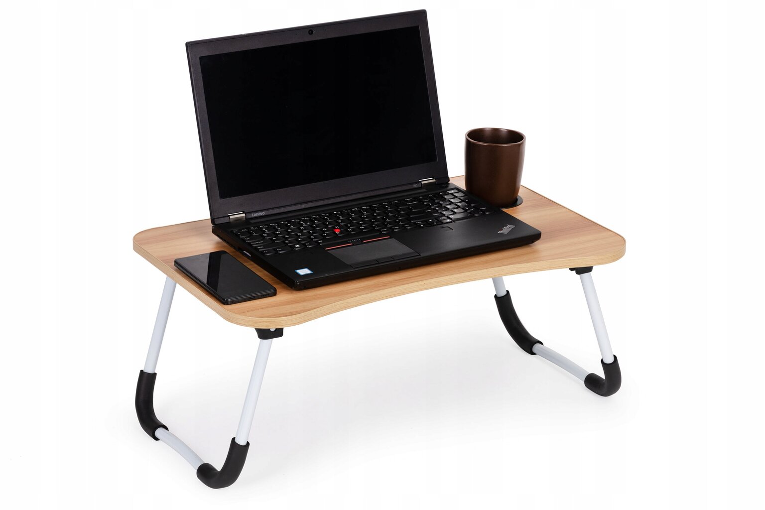 Nešiojamojo kompiuterio staliukas ModernHome, rudas kaina ir informacija | Kompiuteriniai, rašomieji stalai | pigu.lt