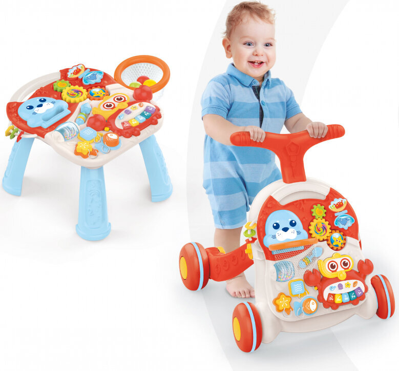 Stumdukas ir staliukas Huanger 2in1, oranžinis kaina ir informacija | Žaislai kūdikiams | pigu.lt