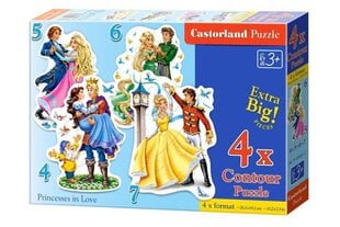 Dėlionės su princesėmis Castroland 4in1, 22 d. kaina ir informacija | Dėlionės (puzzle) | pigu.lt
