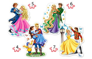 Dėlionės su princesėmis Castroland 4in1, 22 d. kaina ir informacija | Dėlionės (puzzle) | pigu.lt