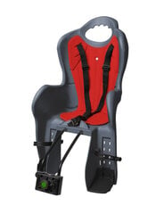 Велосипедное кресло детское 9-22 кг, крепление к раме 30-36 мм, цвет: графит, красный (5215) цена и информация | Велокресла | pigu.lt