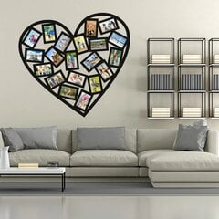 Виниловая наклейка на стену Семейная рамка для фото в виде сердца Декор интерьера для дома - 120 х 106 см цена и информация | Интерьерные наклейки | pigu.lt