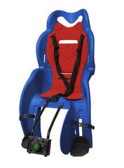 Велосипедное кресло детское 9-22 кг, крепление к раме 30-36мм, цвет: синий, красный (5208) цена и информация | Велокресла | pigu.lt
