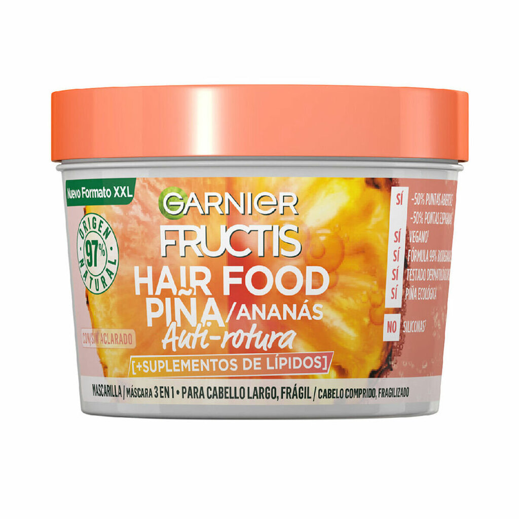 Plaukų kaukė Garnier Fructis Hair Food Pineapple Mask, 400ml kaina ir informacija | Priemonės plaukų stiprinimui | pigu.lt