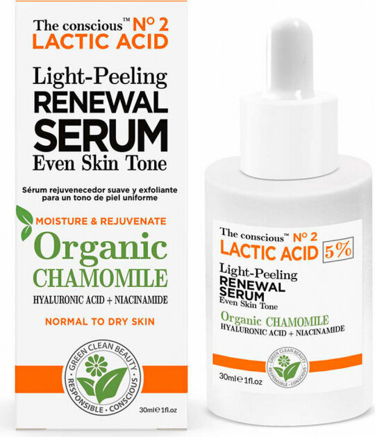 Ramunėlių serumas The conscious™ Lactic Acid Light Peeling Renewal Serum, 30 ml цена и информация | Veido aliejai, serumai | pigu.lt