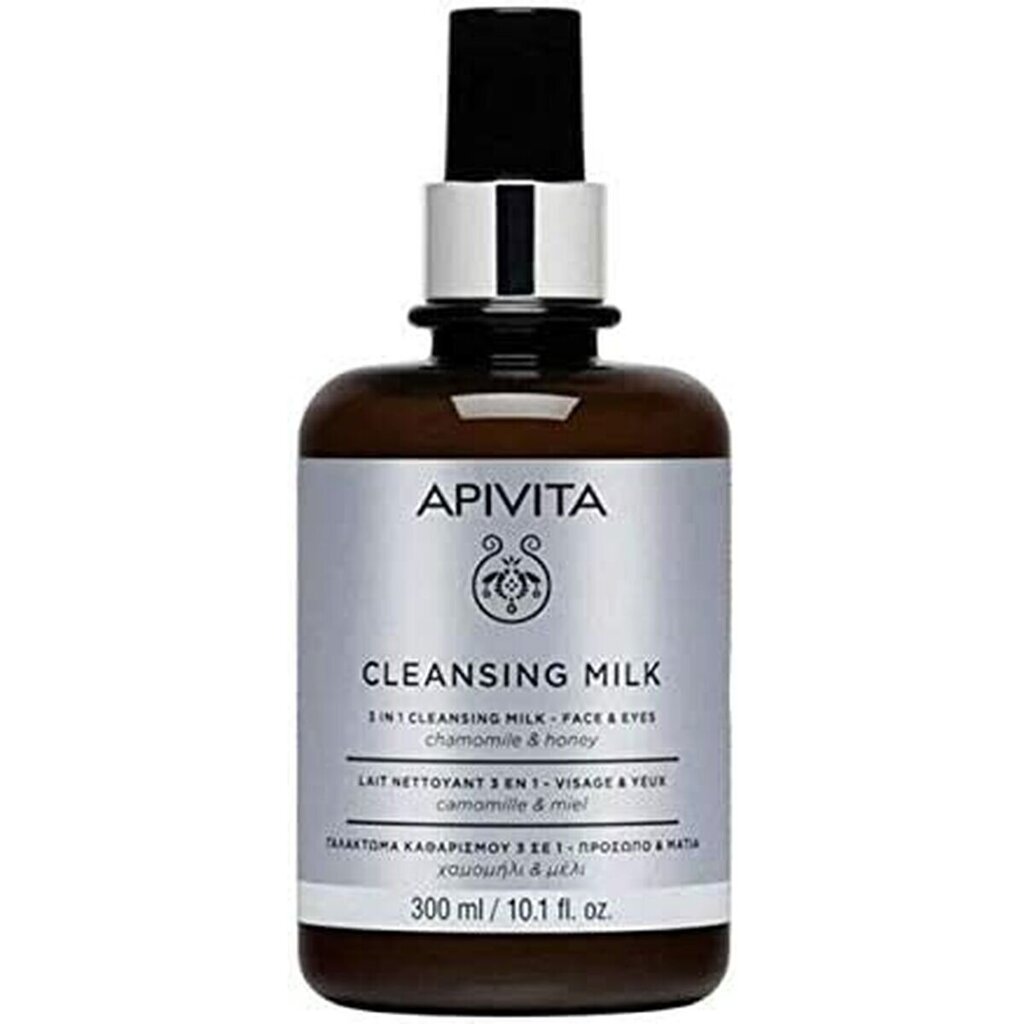 Valomasis pienelis Apivita 3 in 1 Cleansing Milk for Face & Eyes, 300ml kaina ir informacija | Veido prausikliai, valikliai | pigu.lt