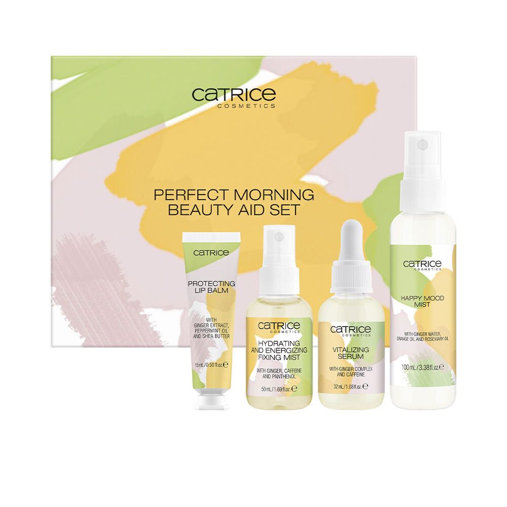 Rinkinys Catrice Perfect Morning Beauty Aid: lūpų balzamas, 15 ml + makiažo fiksatorius, 50 ml + serumas, 30 ml + veido purškiklis, 100 ml цена и информация | Veido aliejai, serumai | pigu.lt