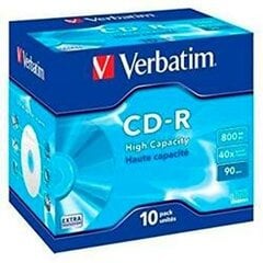 CD-R Verbatim High Capacity 10 штук 40x 800 MB цена и информация | Виниловые пластинки, CD, DVD | pigu.lt