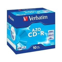 Verbatim CD-R 80|700MB 52X AZO CRYSTAL jewel box - 43327 цена и информация | Виниловые пластинки, CD, DVD | pigu.lt