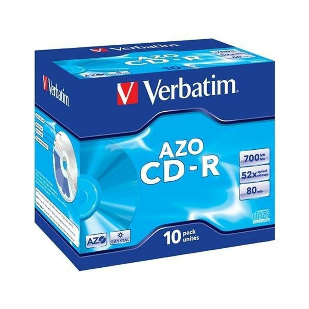 CD-R Verbatim Crystal 10 vnt. 700 MB 52x kaina ir informacija | Vinilinės plokštelės, CD, DVD | pigu.lt