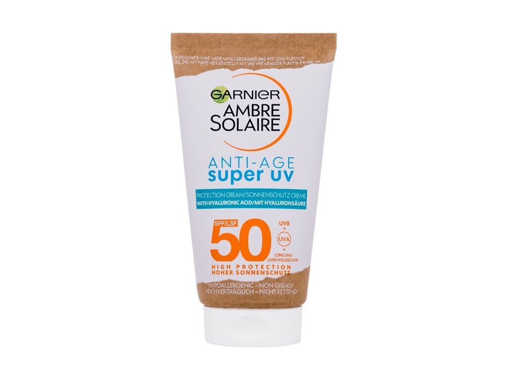 Apsaugantis kremas nuo saulės veidui Garnier Ambre Solaire Anti-Age Super UV SPF50, 50 ml kaina ir informacija | Kremai nuo saulės | pigu.lt