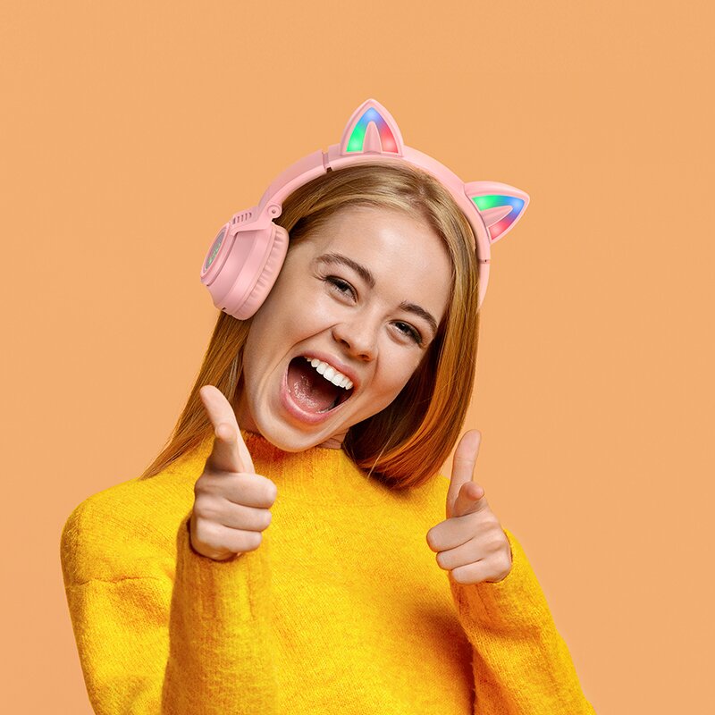 Borofone Headphones BO18 Cat Ear kaina ir informacija | Ausinės | pigu.lt