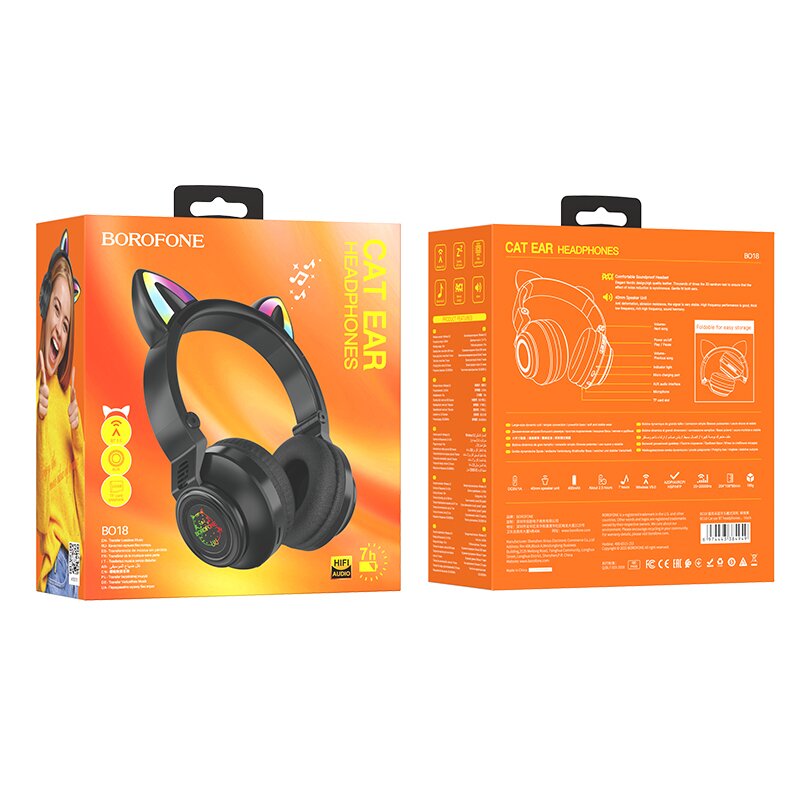 Borofone Headphones BO18 Cat Ear цена и информация | Ausinės | pigu.lt