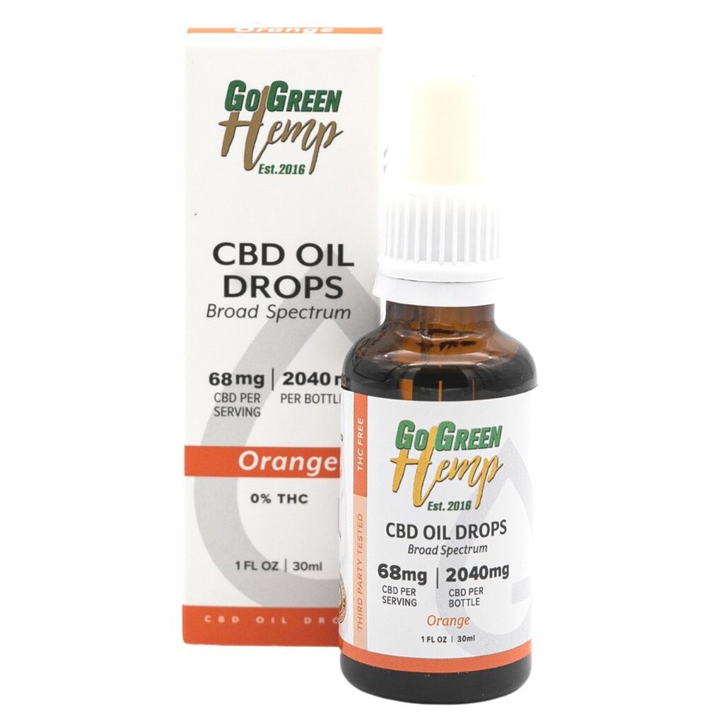 CBD aliejus GoGreen Hemp, 30 ml, 2040 mg, apelsininis kaina ir informacija | Eteriniai, kosmetiniai aliejai, hidrolatai | pigu.lt