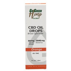 CBD aliejus GoGreen Hemp, 30 ml, 2040 mg, apelsininis kaina ir informacija | Eteriniai, kosmetiniai aliejai, hidrolatai | pigu.lt