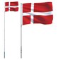 VidaXL Danijos vėliava su stiebu, 5,55 m kaina ir informacija | Vėliavos ir jų priedai | pigu.lt