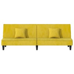 Sofa-lova su porankiais vidaXL, geltona kaina ir informacija | Sofos | pigu.lt