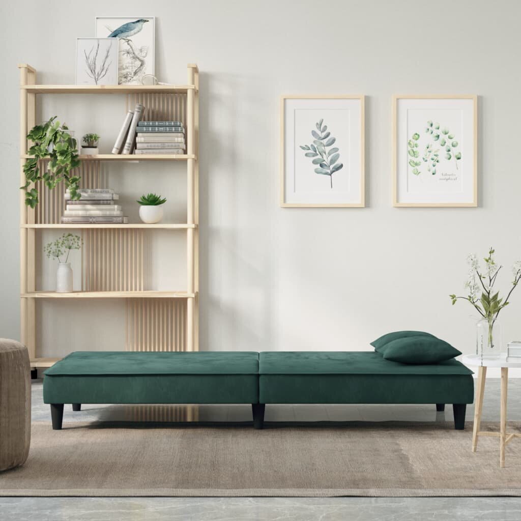 Sofa-lova su porankiais vidaXL, žalia цена и информация | Sofos | pigu.lt