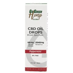 CBD aliejus GoGreen Hemp, 30 ml, 2040 mg, pipirmėčių kaina ir informacija | Eteriniai, kosmetiniai aliejai, hidrolatai | pigu.lt