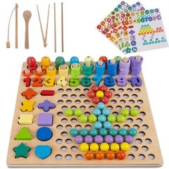 Развивающая монтессори головоломка и мозаика из дерева. цена и информация | Развивающие игрушки | pigu.lt