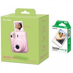 Fujifilm Instax Mini 12, Blossom Pink + Instax Mini (10 vnt.) kaina ir informacija | Momentiniai fotoaparatai | pigu.lt