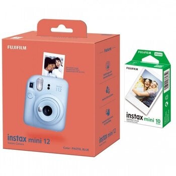 Fujifilm Instax Mini 12, Pastel Blue + Instax Mini (10 vnt.) kaina ir informacija | Momentiniai fotoaparatai | pigu.lt