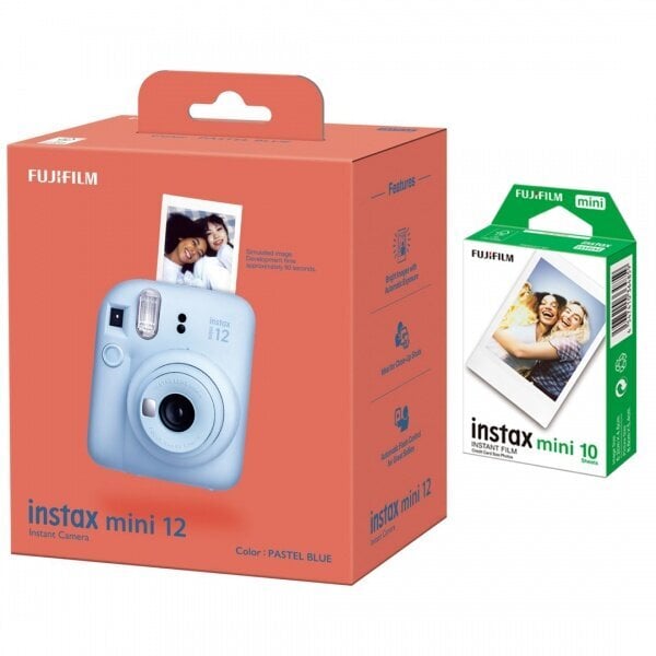 Fujifilm Instax Mini 12, Pastel Blue + Instax Mini (10 vnt.) цена и информация | Momentiniai fotoaparatai | pigu.lt