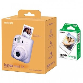 Fujifilm Instax Mini 12, Lilac Purple + Instax Mini (10 vnt.) kaina ir informacija | Momentiniai fotoaparatai | pigu.lt