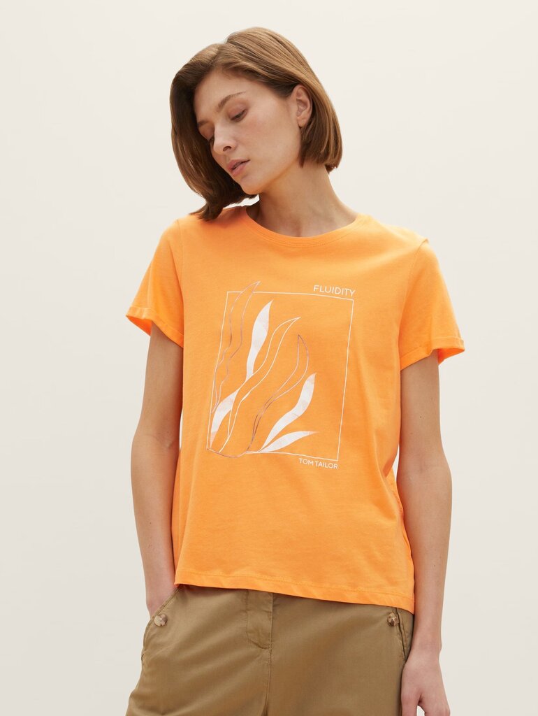 Tom Tailor marškinėliai moterims 1035470*29751, oranžiniai kaina ir informacija | Marškinėliai moterims | pigu.lt