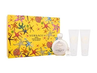 Набор Versace Eros Pour Femme: парфюмированная вода, 100 мл + парфюмированная вода, 5 мл + лосьон для тела, 100 мл + гель для душа, 100 мл цена и информация | Женские духи | pigu.lt