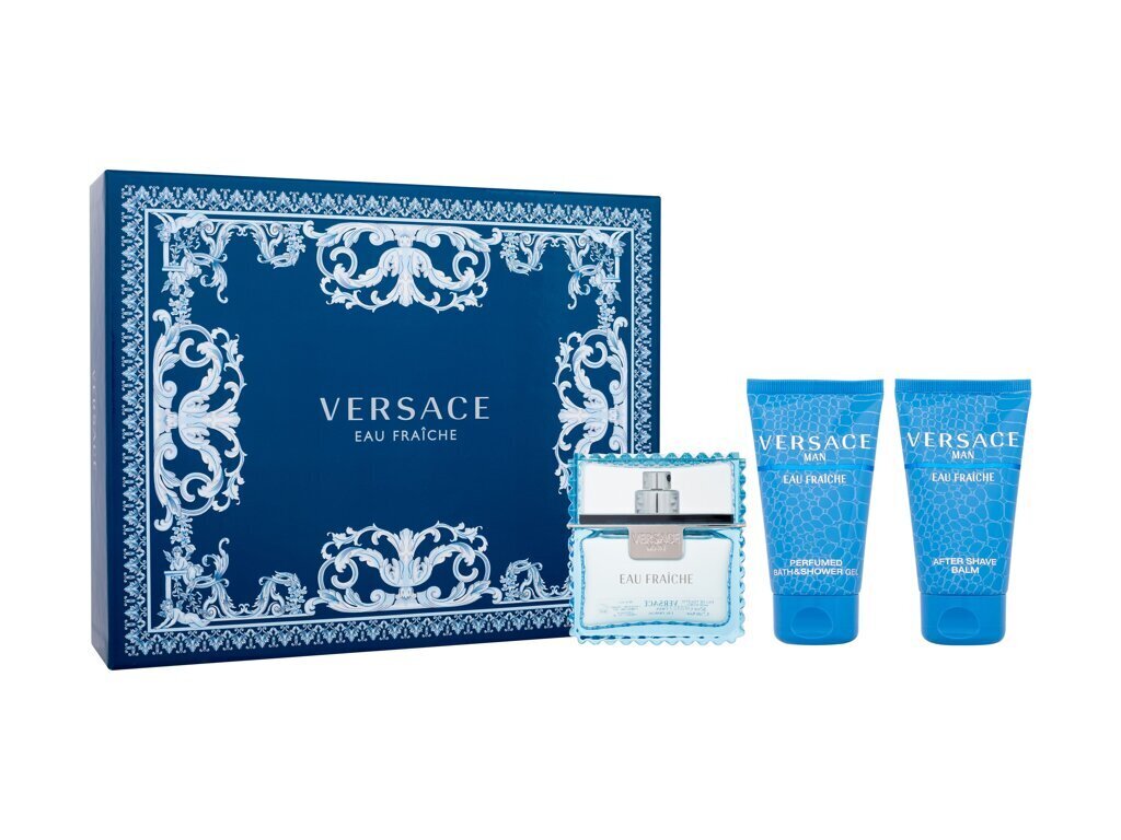 Rinkinys Versace Man Eau Fraiche: tualetinis vanduo, 50 ml + balzamas po skutimosi, 50 ml + dušo želė, 50 ml цена и информация | Kvepalai vyrams | pigu.lt