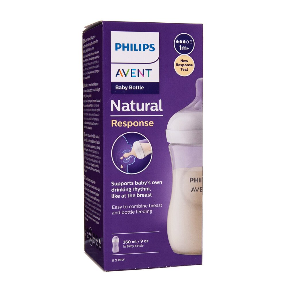 Buteliukas Philips AVENT Natural SCY903/01, 1+ mėn, 260 ml цена и информация | Buteliukai kūdikiams ir jų priedai | pigu.lt