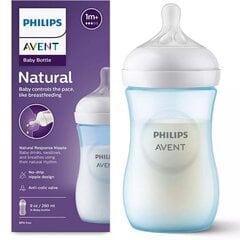 Buteliukas Philips Avent Natural Response, mėlynas, 1 mėn+, 260 ml kaina ir informacija | Buteliukai kūdikiams ir jų priedai | pigu.lt