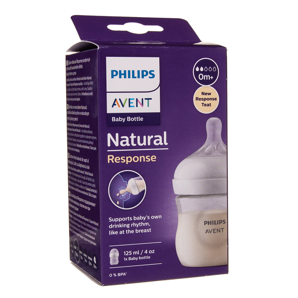 Buteliukas Philips Avent Natural SCY900/01, 0+ mėn, 125 ml цена и информация | Buteliukai kūdikiams ir jų priedai | pigu.lt