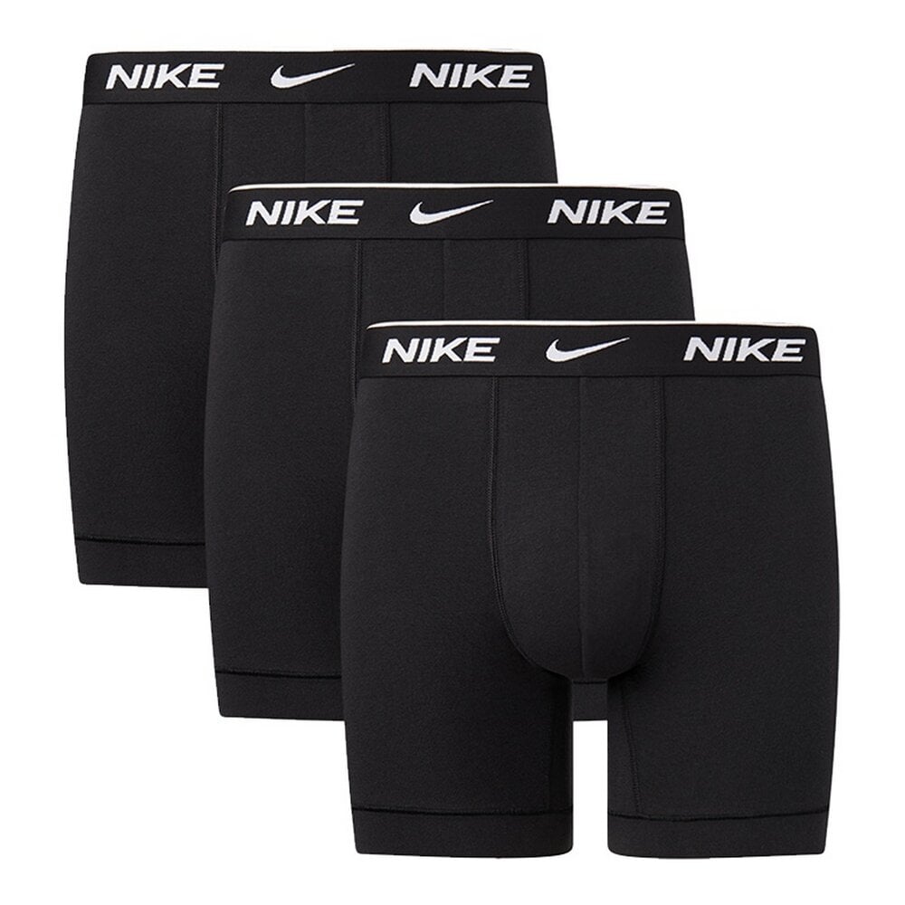 Nike vyriški bokseriai EVERYDAY COTTON STRETCH 3 vnt., juodi цена и информация | Trumpikės | pigu.lt