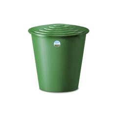 Plastikinė vandens talpa su dangčiu ir kraneliu, 200l, žalia цена и информация | Оборудование для полива | pigu.lt