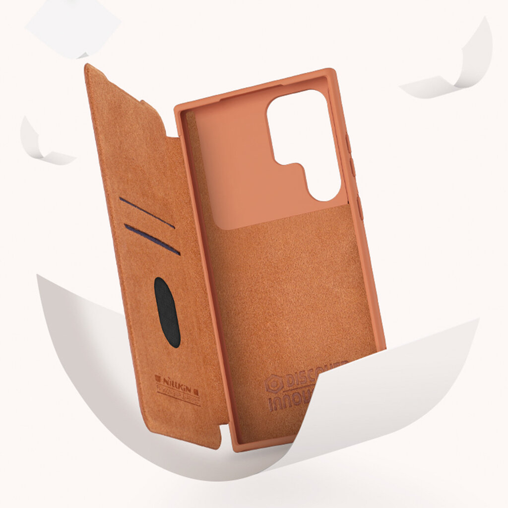 Nillkin Qin Leather Pro Case, rudas kaina ir informacija | Telefono dėklai | pigu.lt