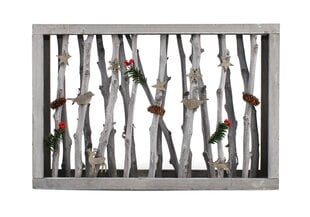 Деревянное новогоднее украшение/рамка с ветками цена и информация | Рождественские украшения | pigu.lt