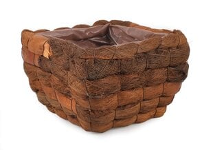 Квадратная кокосовая оболочка 23x23x14 см. цена и информация | Горшки | pigu.lt