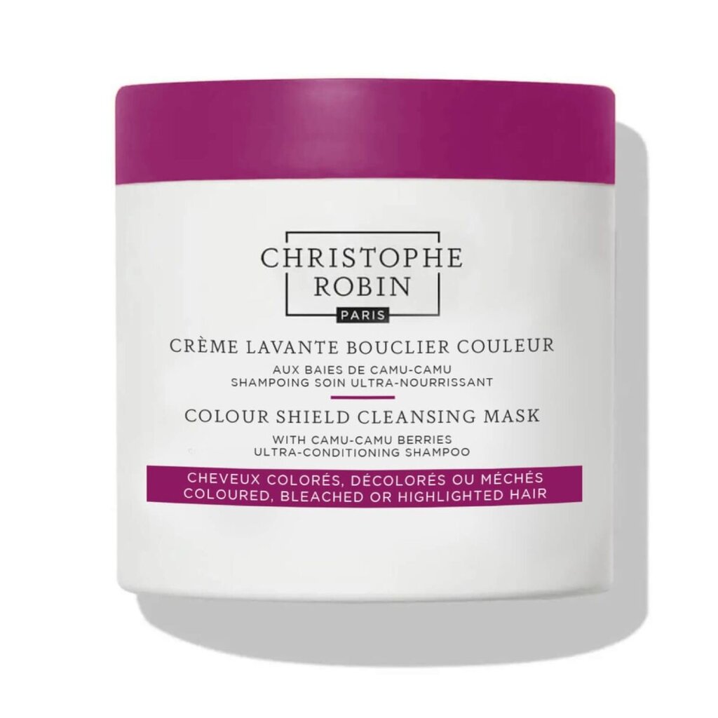 Plaukų kaukė Christophe Robin Colour Shield Cleansing Mask, 250 ml цена и информация | Priemonės plaukų stiprinimui | pigu.lt