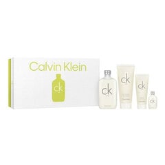 Kosmetikos rinkinys Calvin Klein Ck One EDT vyrams/moterims: Kūno losjonas 200 ml + tualetinis vanduo 200 ml + dušo želė 200 ml + miniatiūriniai kvepalai 15 ml kaina ir informacija | Kvepalai moterims | pigu.lt