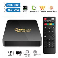 Мультимедийный плеер Q96 Mini Plus, WIFI, 5G, Android 11.1, 64Bit 4Gb + 32Gb, Smart TV, телевизионная приставка цена и информация | Камеры видеонаблюдения | pigu.lt