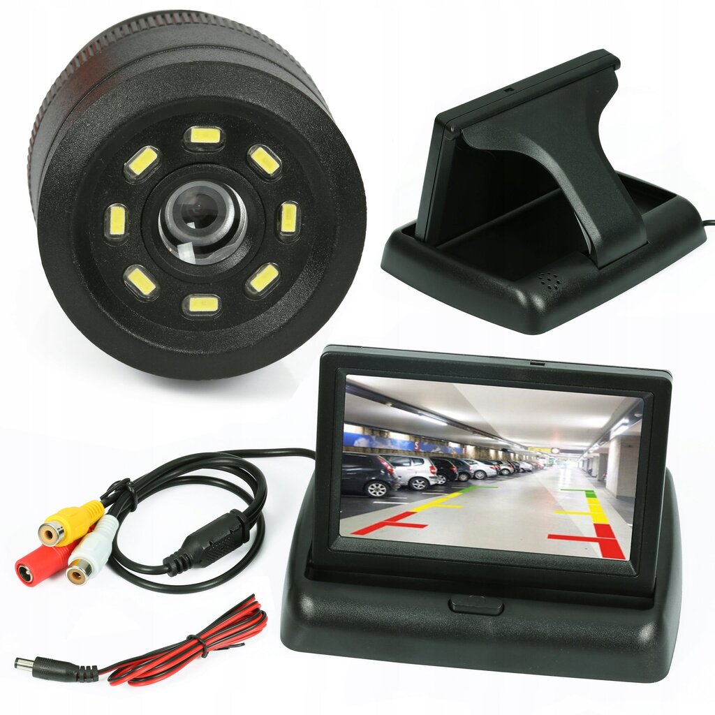 Galinio vaizdo parkavimo kamera su monitorium Interlook, juoda цена и информация | Parkavimo sistemos | pigu.lt