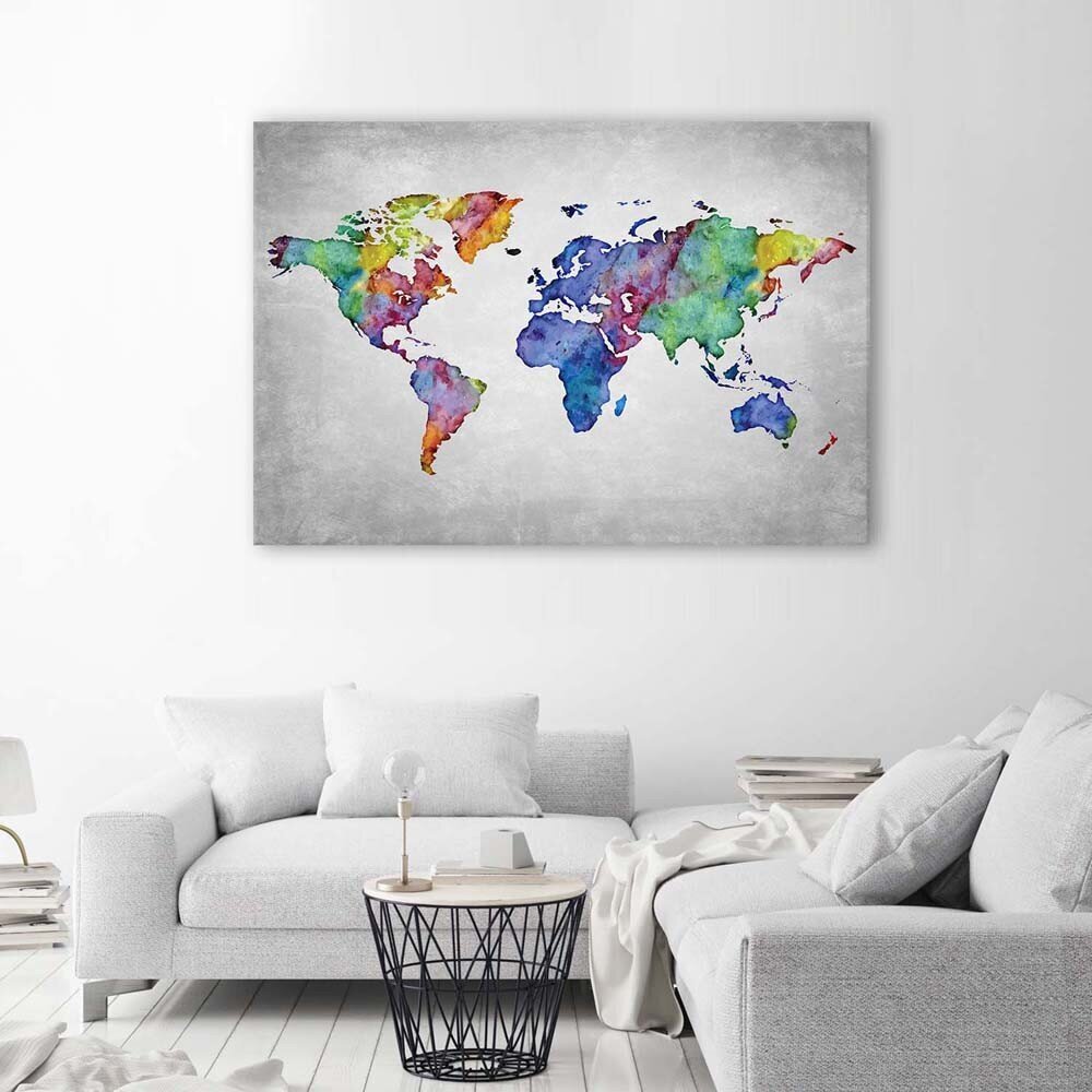 Paveikslas Daugialypis pasaulio žemėlapis kaina ir informacija | Reprodukcijos, paveikslai | pigu.lt