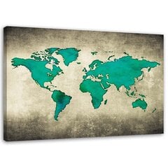 Печать холста, карта зеленого мира 59,99 цена и информация | Репродукции, картины | pigu.lt
