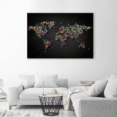 Paveikslas Pasaulio žemėlapis su spalvingais taškais kaina ir informacija | Reprodukcijos, paveikslai | pigu.lt
