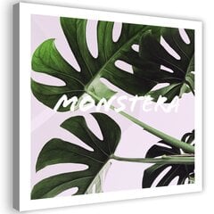 Холст, экзотические листья - монстера 29,99 цена и информация | Репродукции, картины | pigu.lt