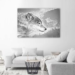 Репродукция волк на снежном фоне  цена и информация | Репродукции, картины | pigu.lt