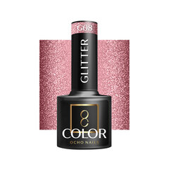 Hibridinis nagų lakas Ocho Nails Color Glitter, G08 rožinis, 5 g kaina ir informacija | Ocho Nails Kvepalai, kosmetika | pigu.lt