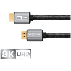 Кабель Kruger Matz HDMI-HDMI 2.1 8K 1,8 м цена и информация | Кабели и провода | pigu.lt